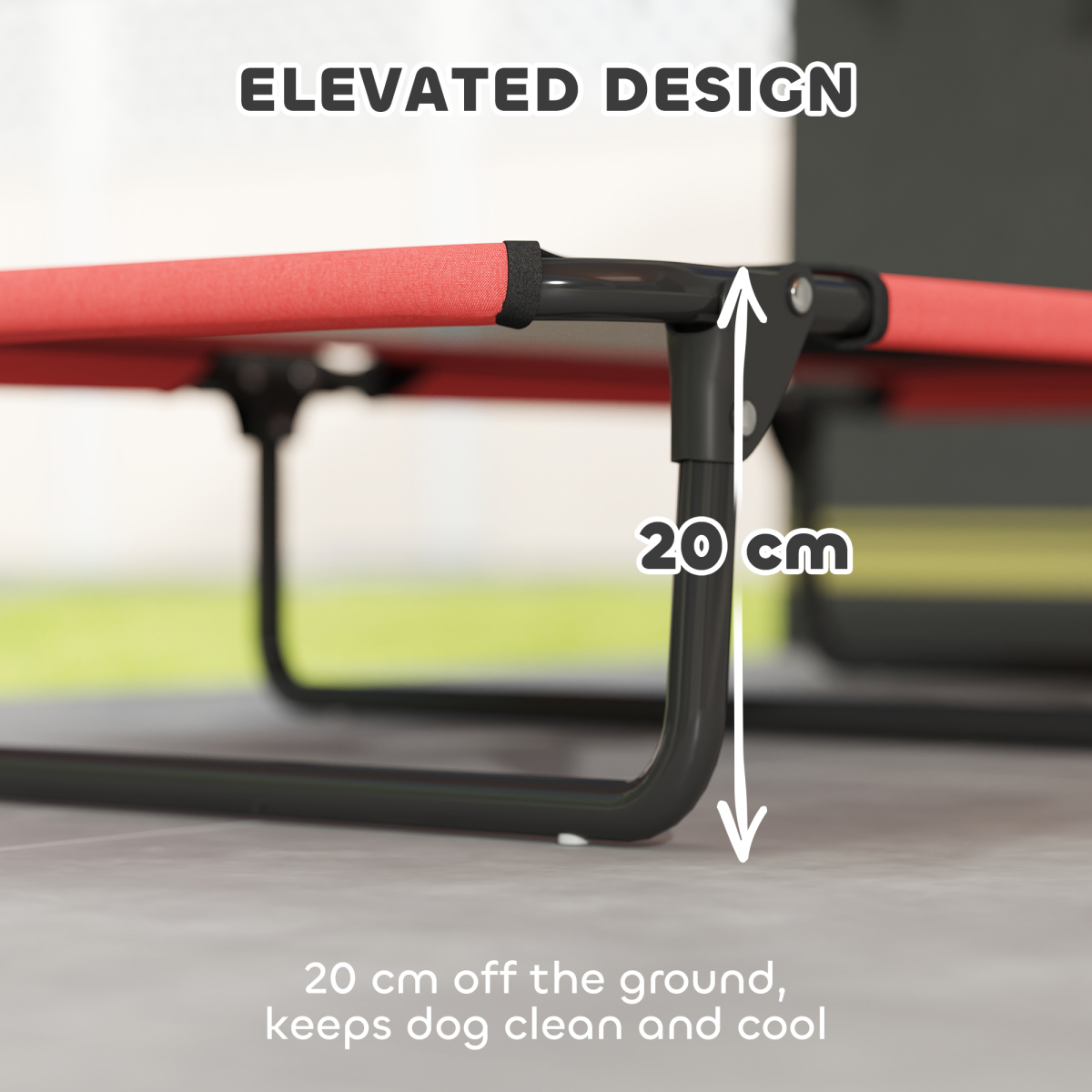 PawHut Raised Dog Bed with Breathable Mesh for S & M Dogs
