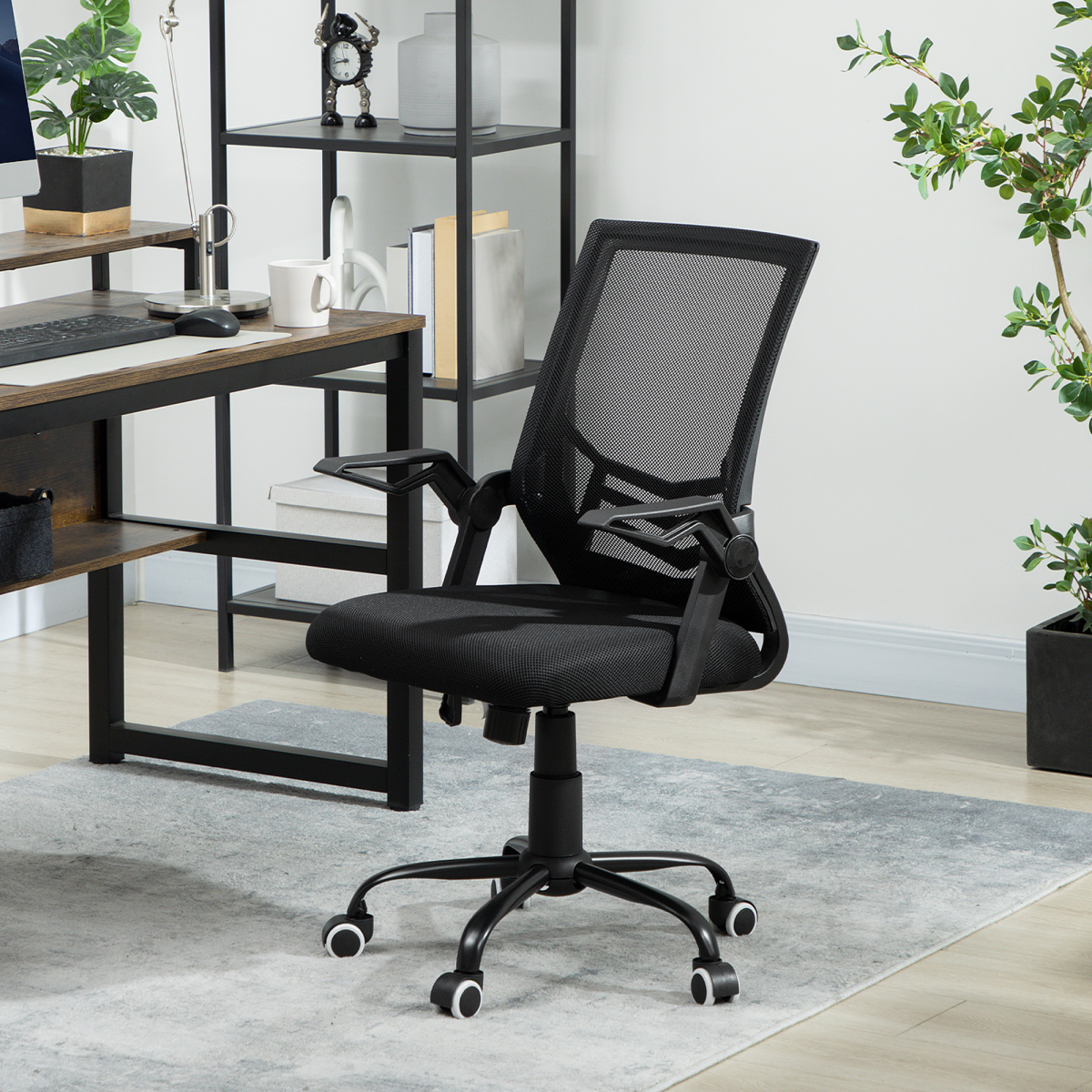 Vinsetto Mesh Swivel Office Chair Task Computer Chair w/ Lumbar Support