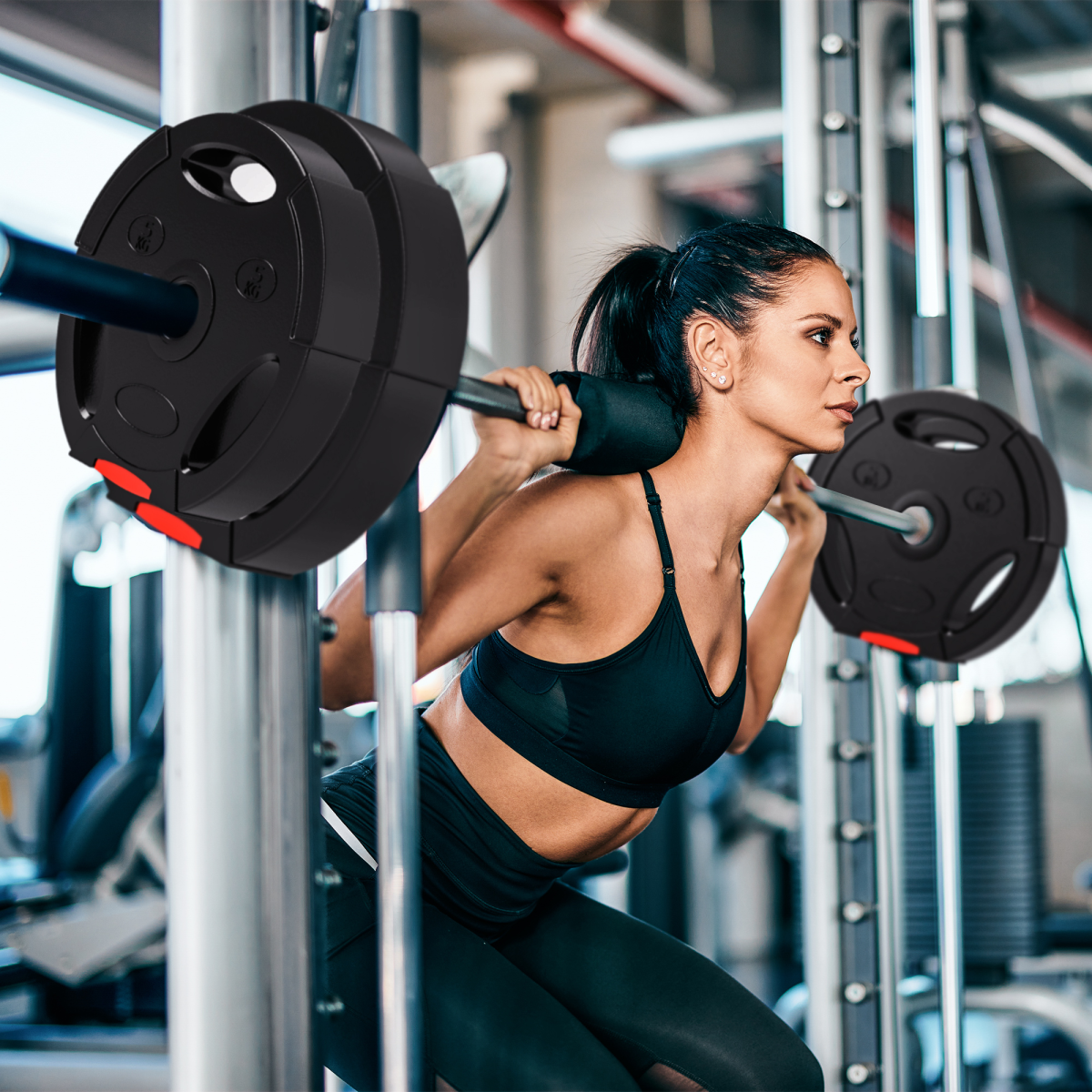 SPORTNOW Olympic Weight Plates Set for Home Gym, 2 x 5kg, 2 x 2.5kg