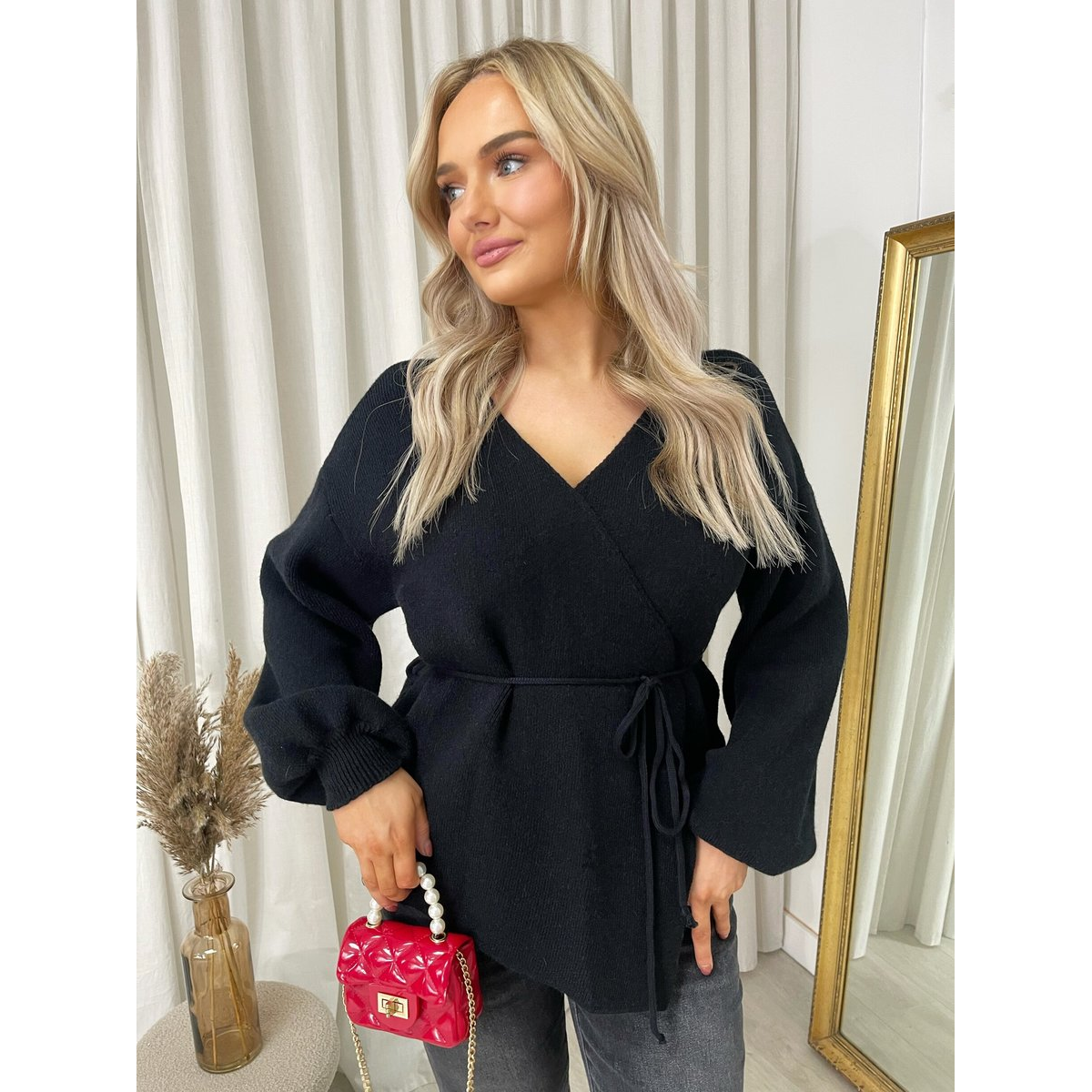 Wrap Tie Belt Knitted Cardigan