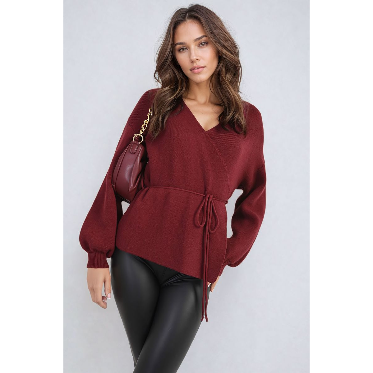 Wrap Tie Belt Knitted Cardigan