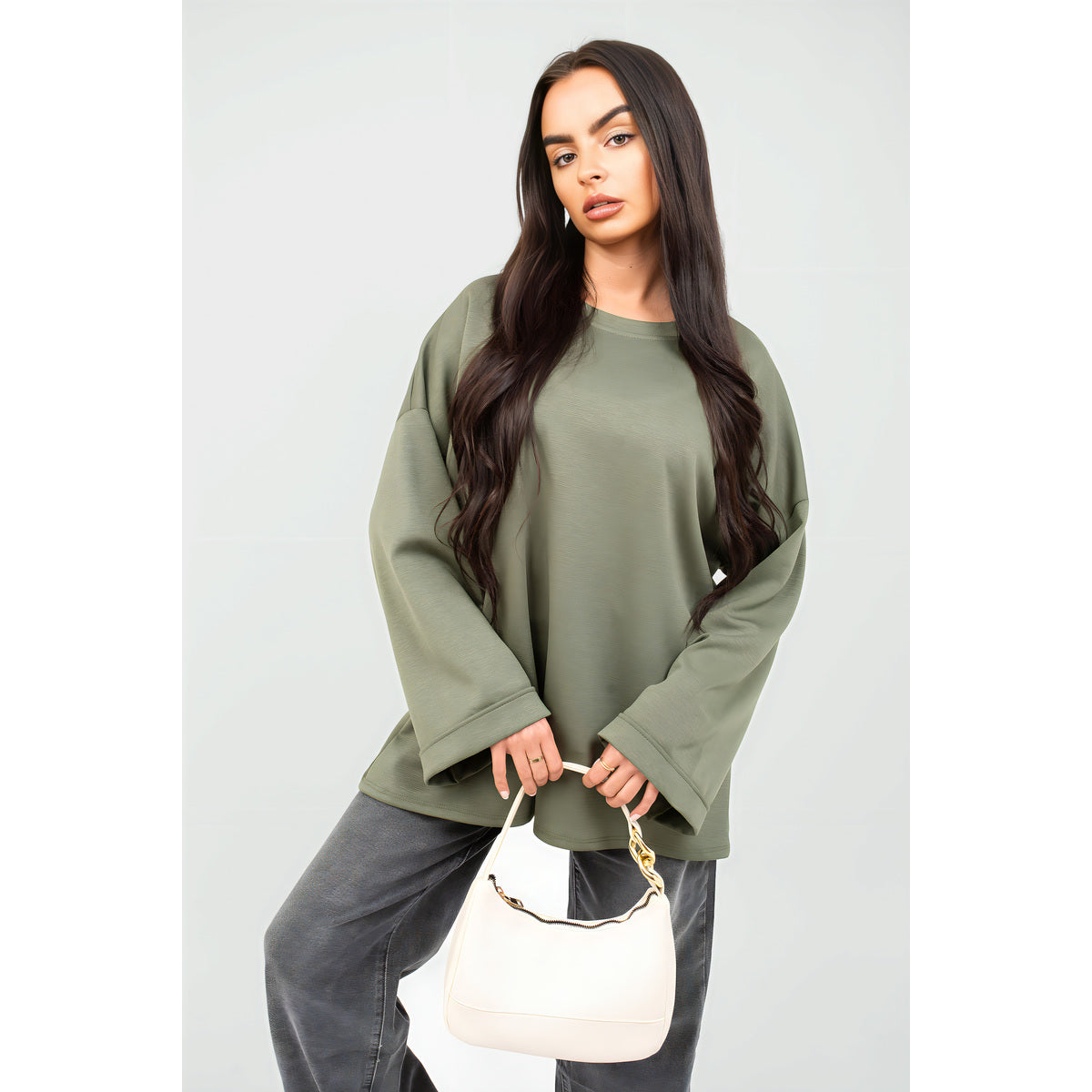 Oversized Long Sleeve Sweatshirt Top