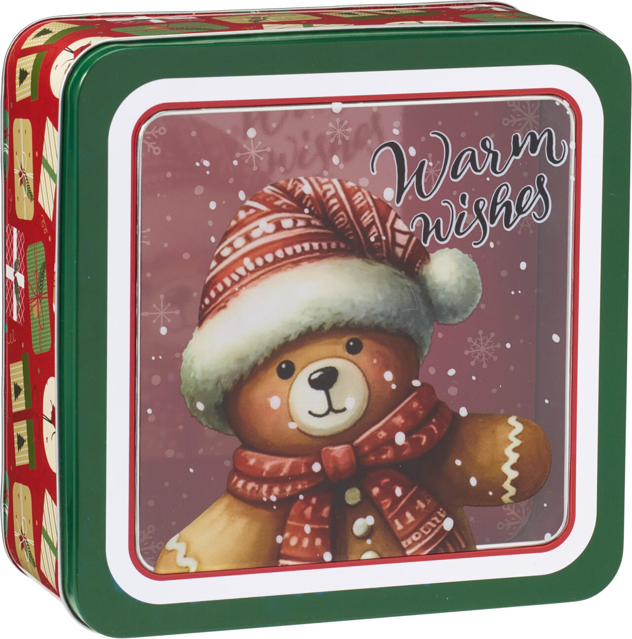 Storage Tin, Metal, Square Shape 190X190Xh85mm,Transparent Pet Lid one supplied