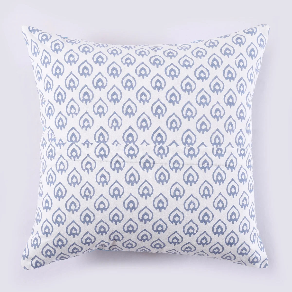White & Blue Ethnic Motifs Cotton Square Cushion Covers