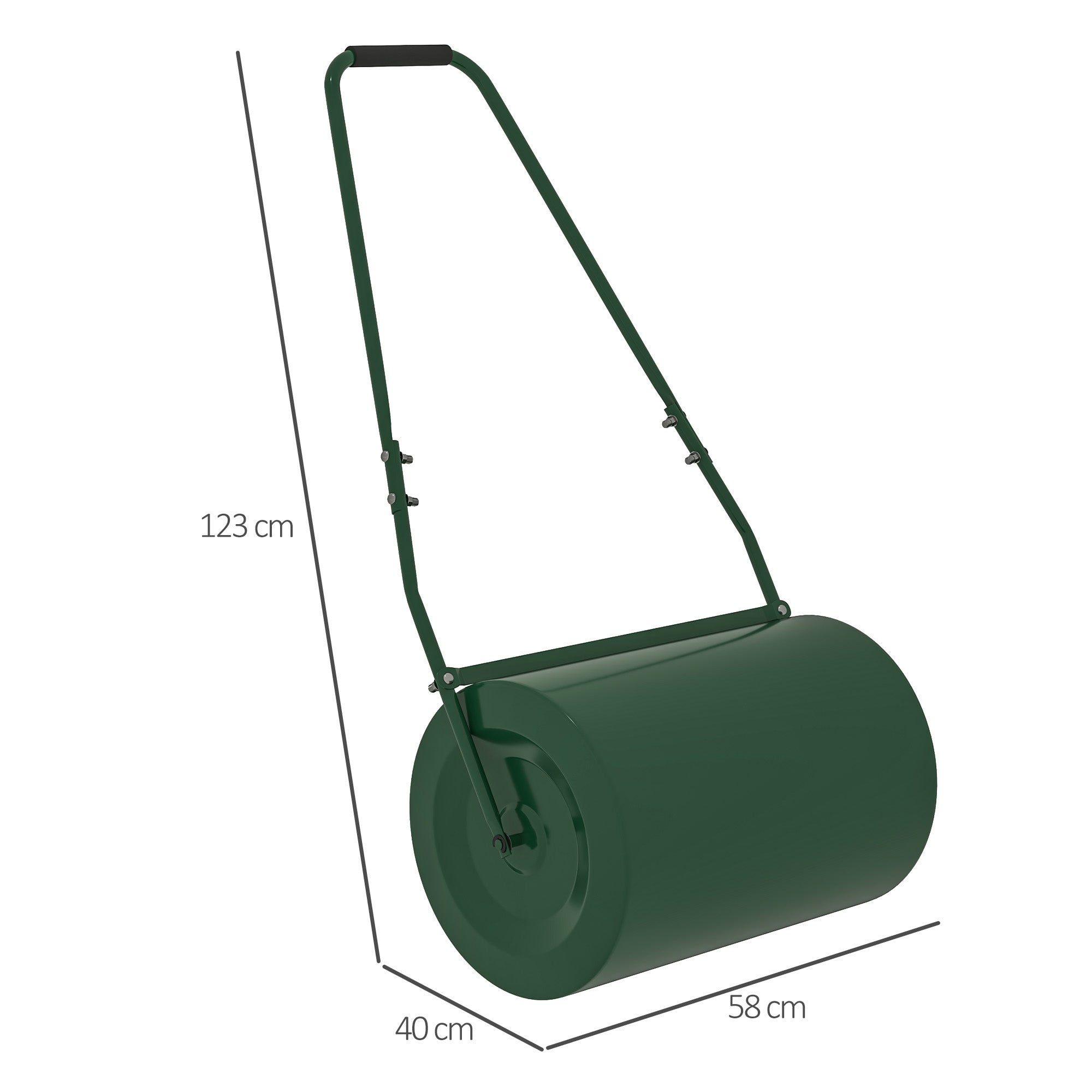 Outsunny 63 L Lawn Roller Large Heavy Duty Metal Sand or Water Filled