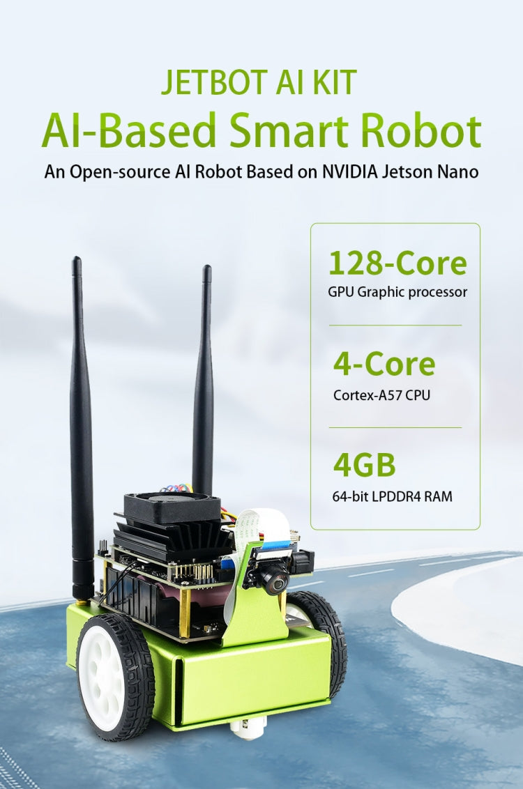 Waveshare JetBot AI Kit, AI Robot Based on Jetson Nano, Based on Jetson Nano