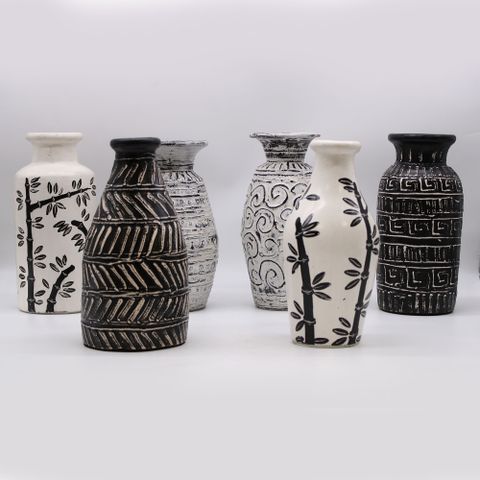 Greek Straight Dry Flowers Vase - Chocolate
