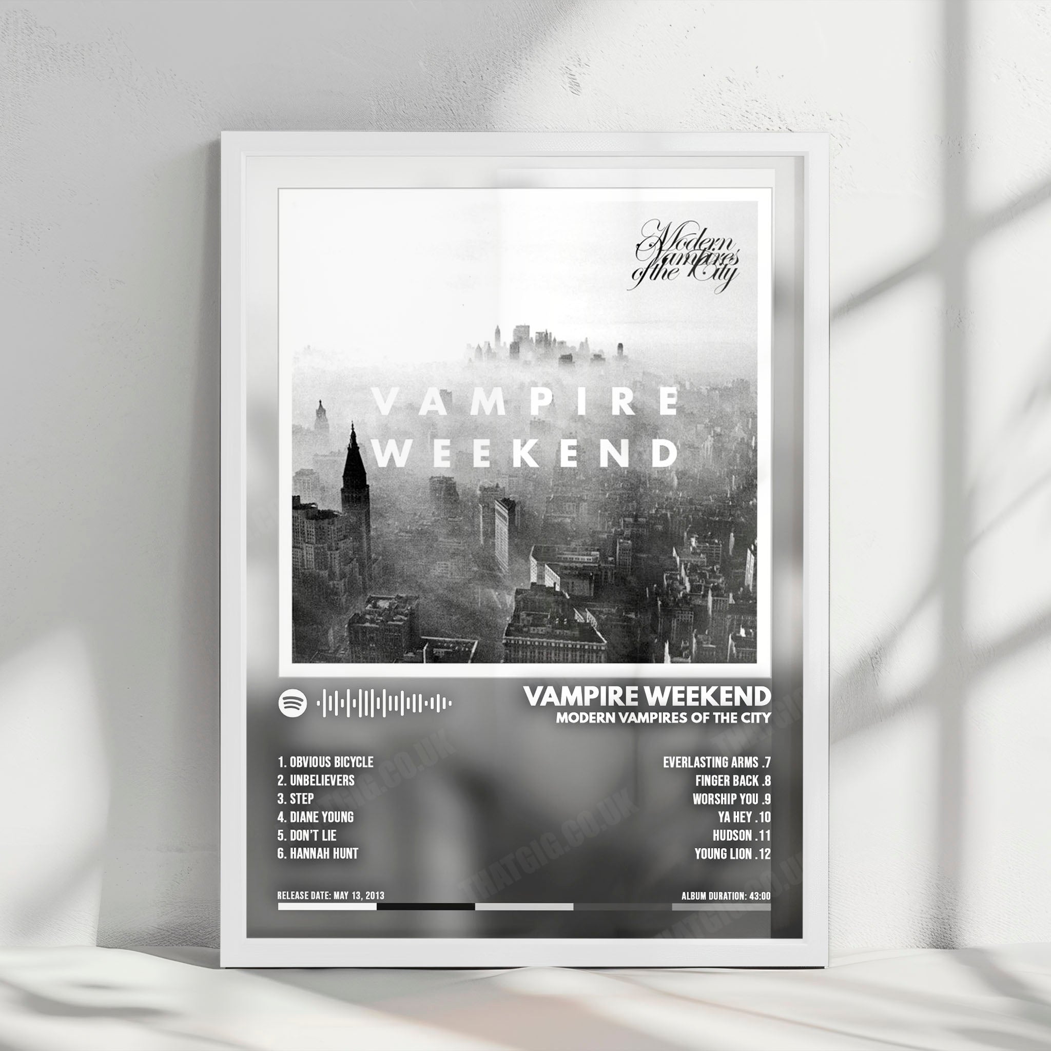Vampire Weekend "Modern Vampires of the City " Album Cover Poster - with Complete Tracklist