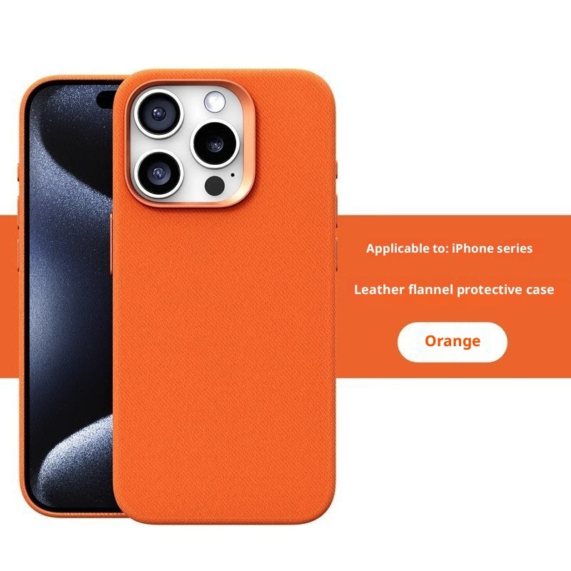 Leather Flannel Fabric Magnetic Phone Case