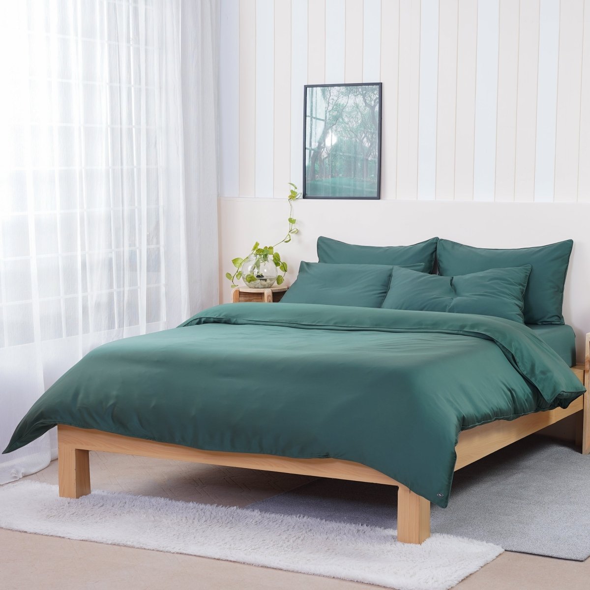 Ackly Bamboo - Royal Green Duvet Cover - Zestio