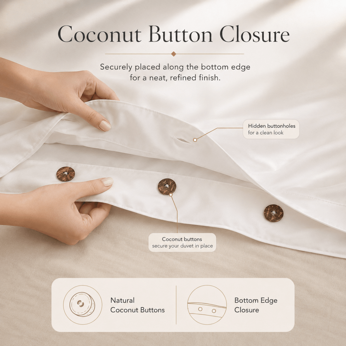 Ackly Bamboo White Duvet Cover Set
