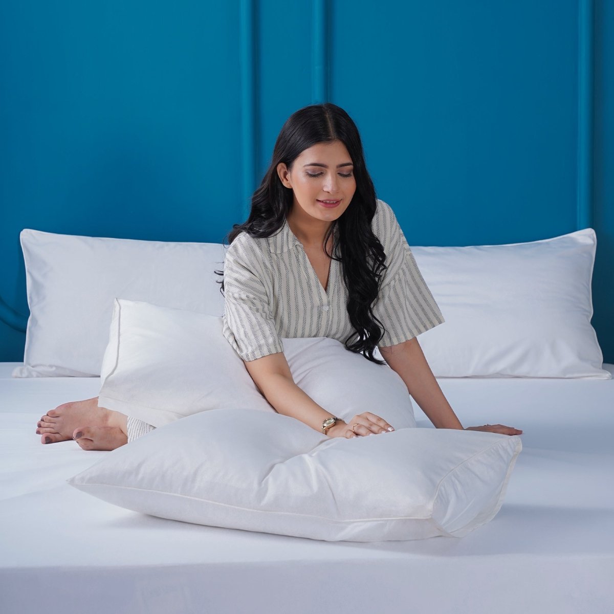 Ackly Bamboo - White Duvet Cover, Fitted Sheet & Pillowcases Set