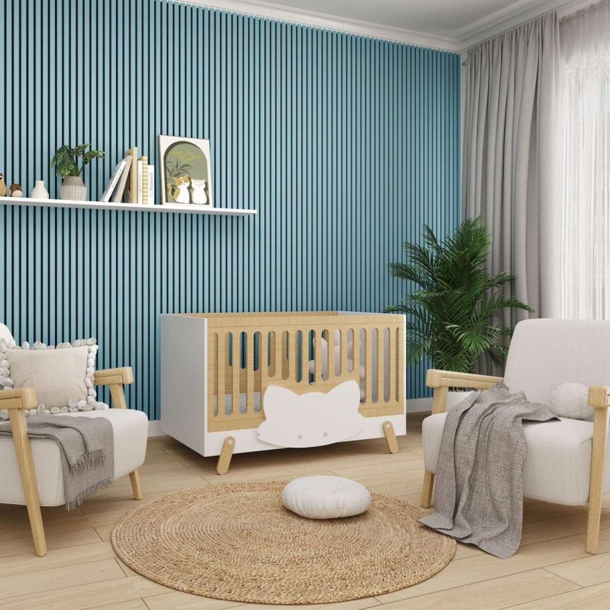 Acoustic Wall Panels in Baby Blue with Black Backing - Zestio
