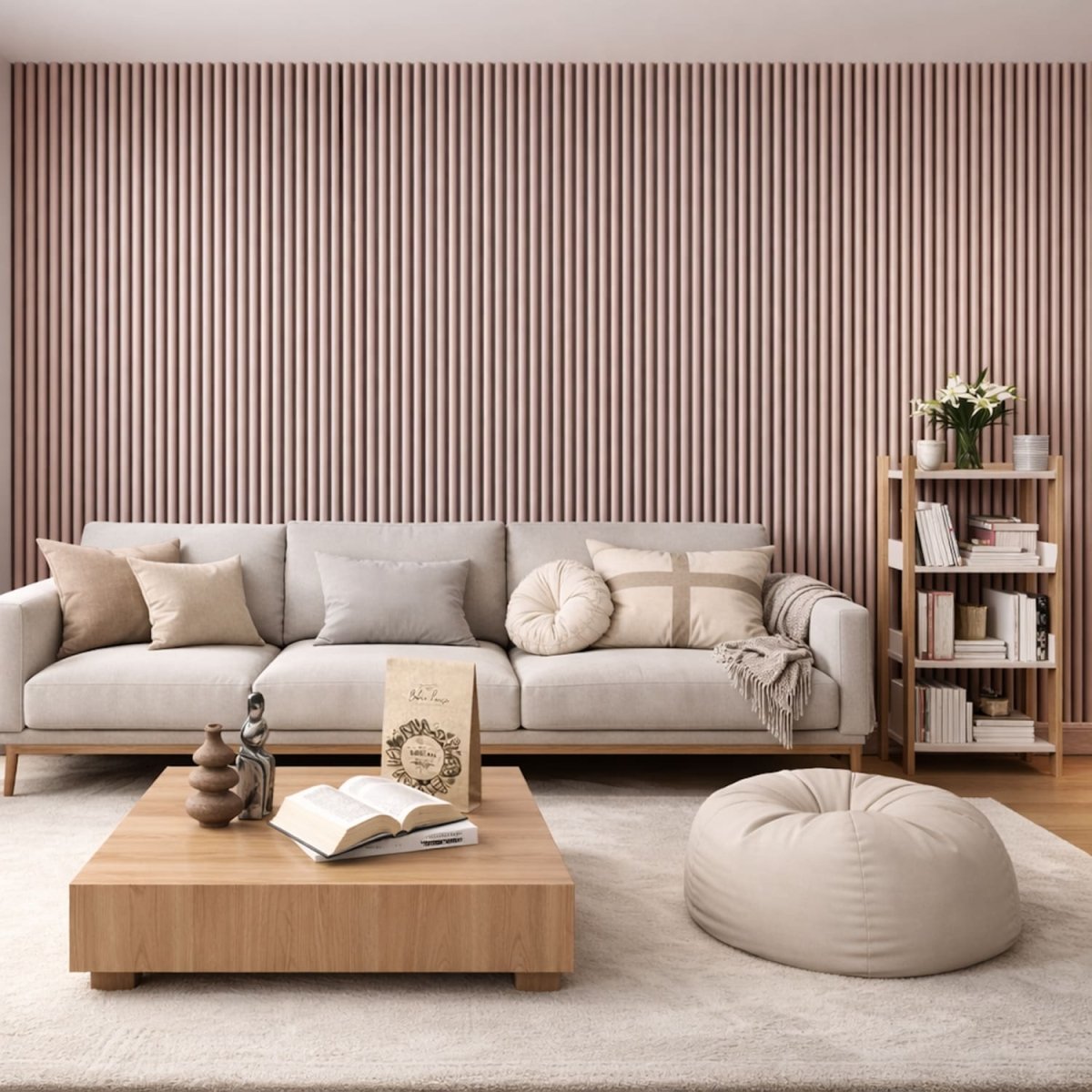 Acoustic Wall Panels in Dusky Pink with Black Backing - Zestio
