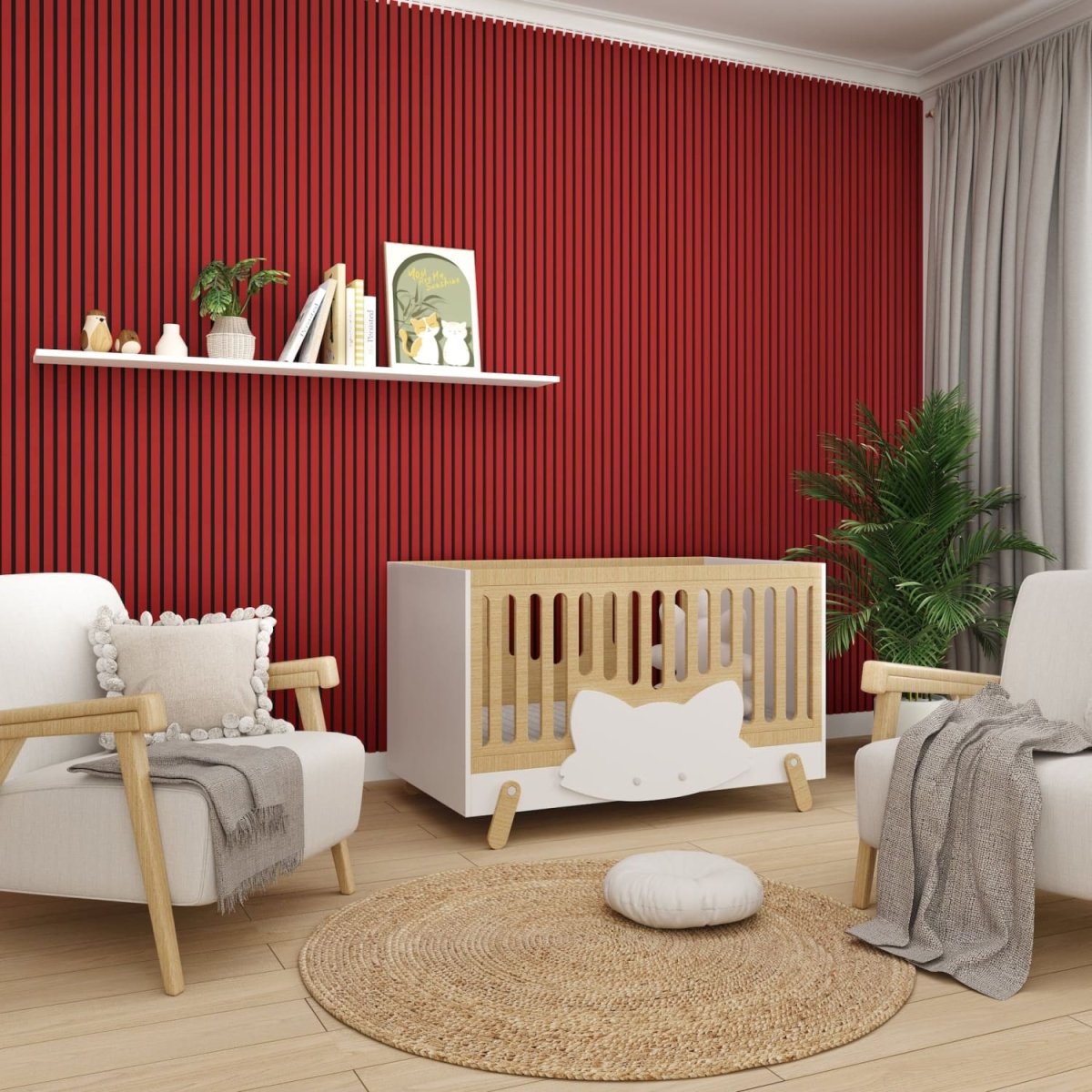 Acoustic Wall Panels in Red Wonder with Black Backing - Zestio