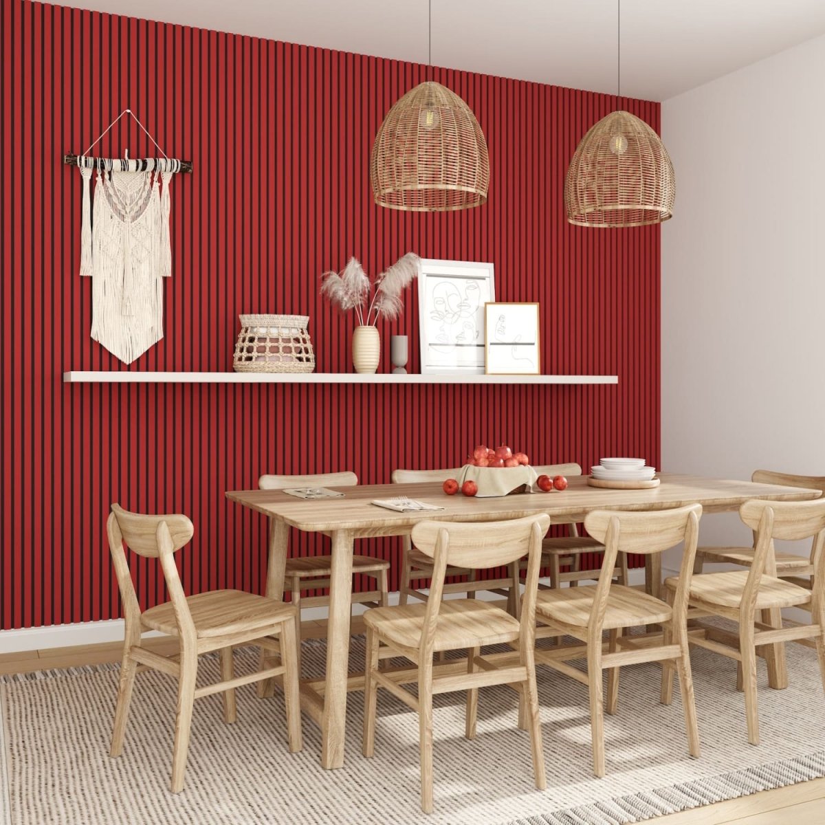 Acoustic Wall Panels in Red Wonder with Black Backing - Zestio