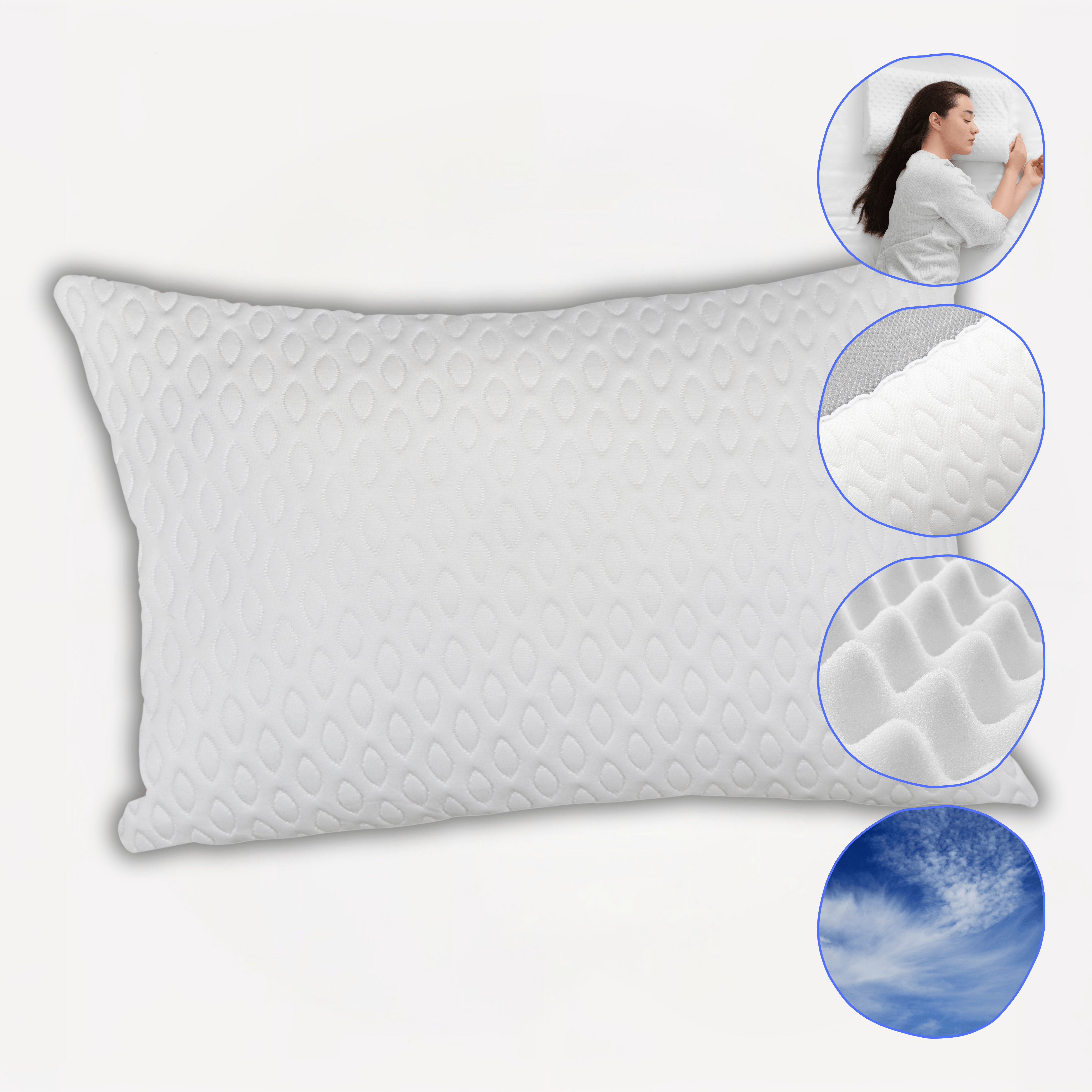 OLIVIA ROCCO Air Flow Pillow Hotel Quality Anti Snore Side Sleeper Premium Fibre Filling For Neck And Back Support With Breathable Cooling Technology