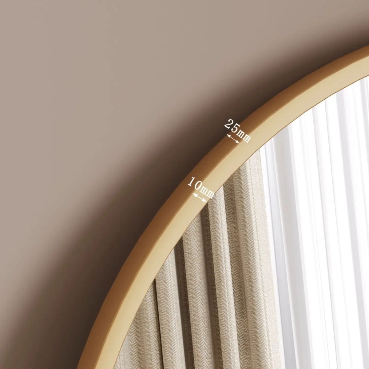 Akiko - Full Length Gold Metal Arched Mirror - 160cm x 60cm - Zestio