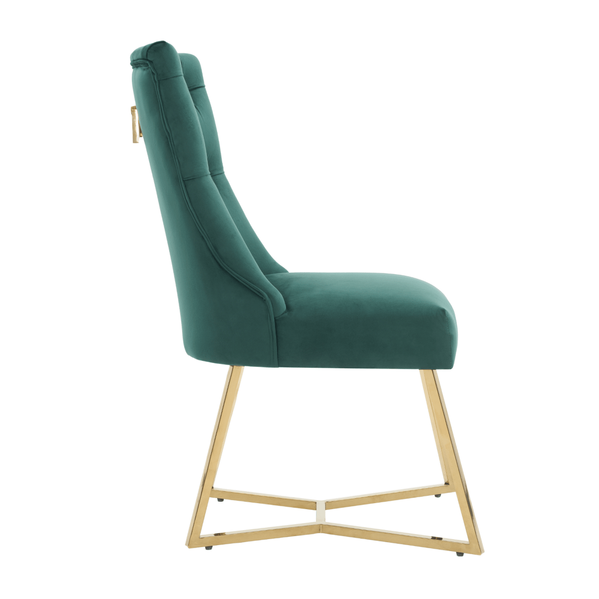 Ambra Velvet Dining Chair – Tufted Luxury Accent with Gold Legs & Ring Pull - Zestio