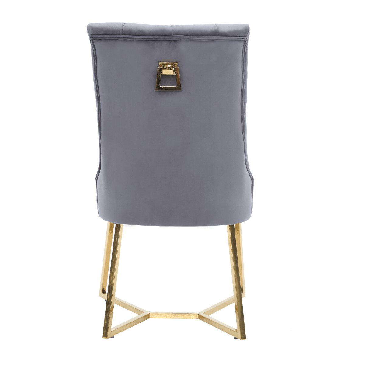 Ambra Velvet Dining Chair – Tufted Luxury Accent with Gold Legs & Ring Pull - Zestio