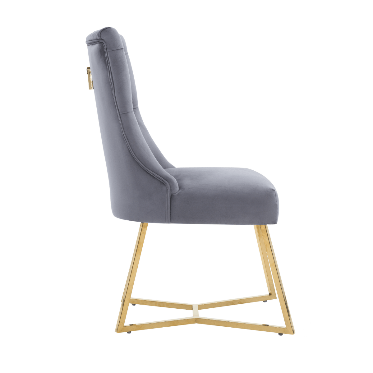 Ambra Velvet Dining Chair – Tufted Luxury Accent with Gold Legs & Ring Pull - Zestio