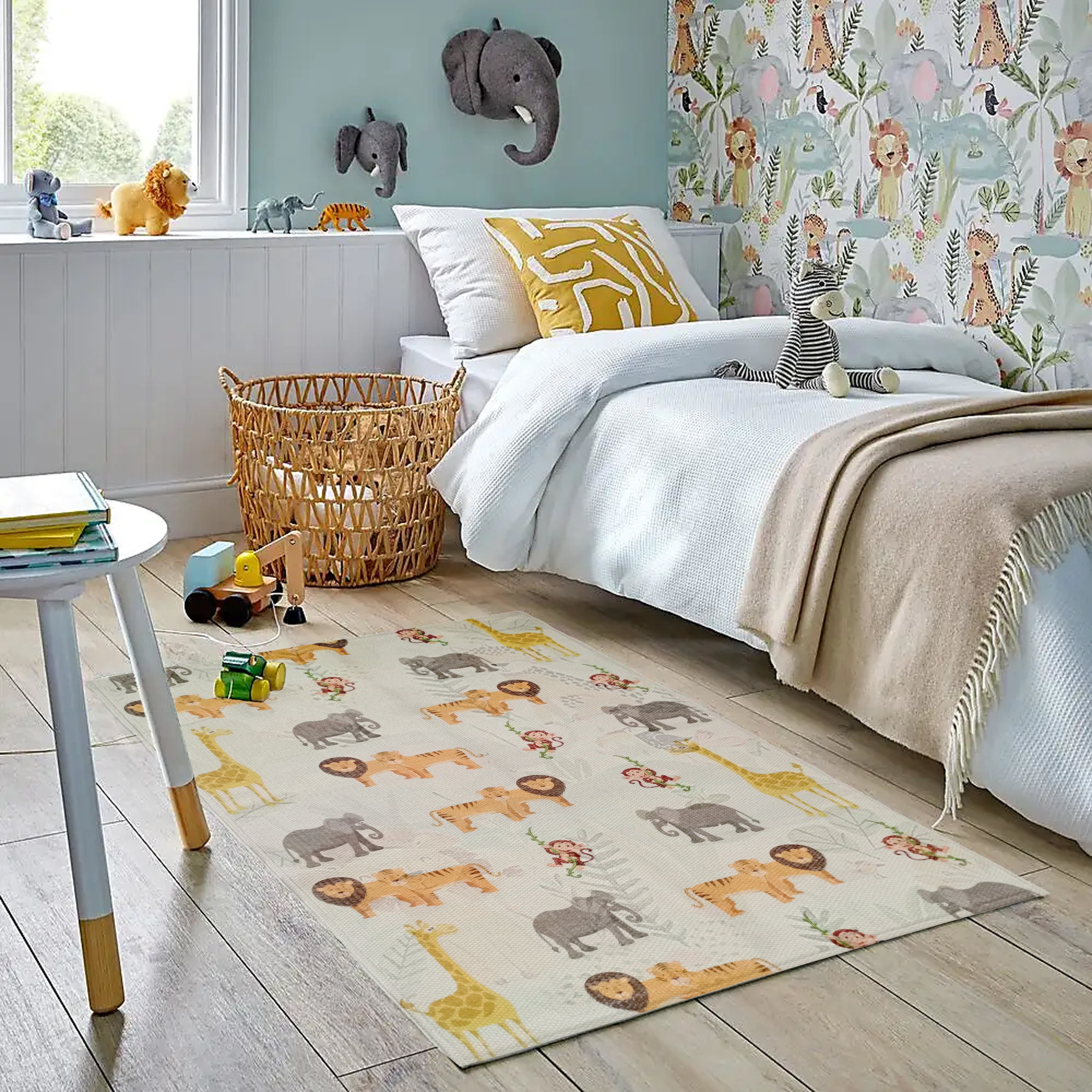 OLIVIA ROCCO Animal Print Rug Safari Non Slip Soft Durable Floor Rug for Living Room Bedroom Hallway and Office Eco Friendly