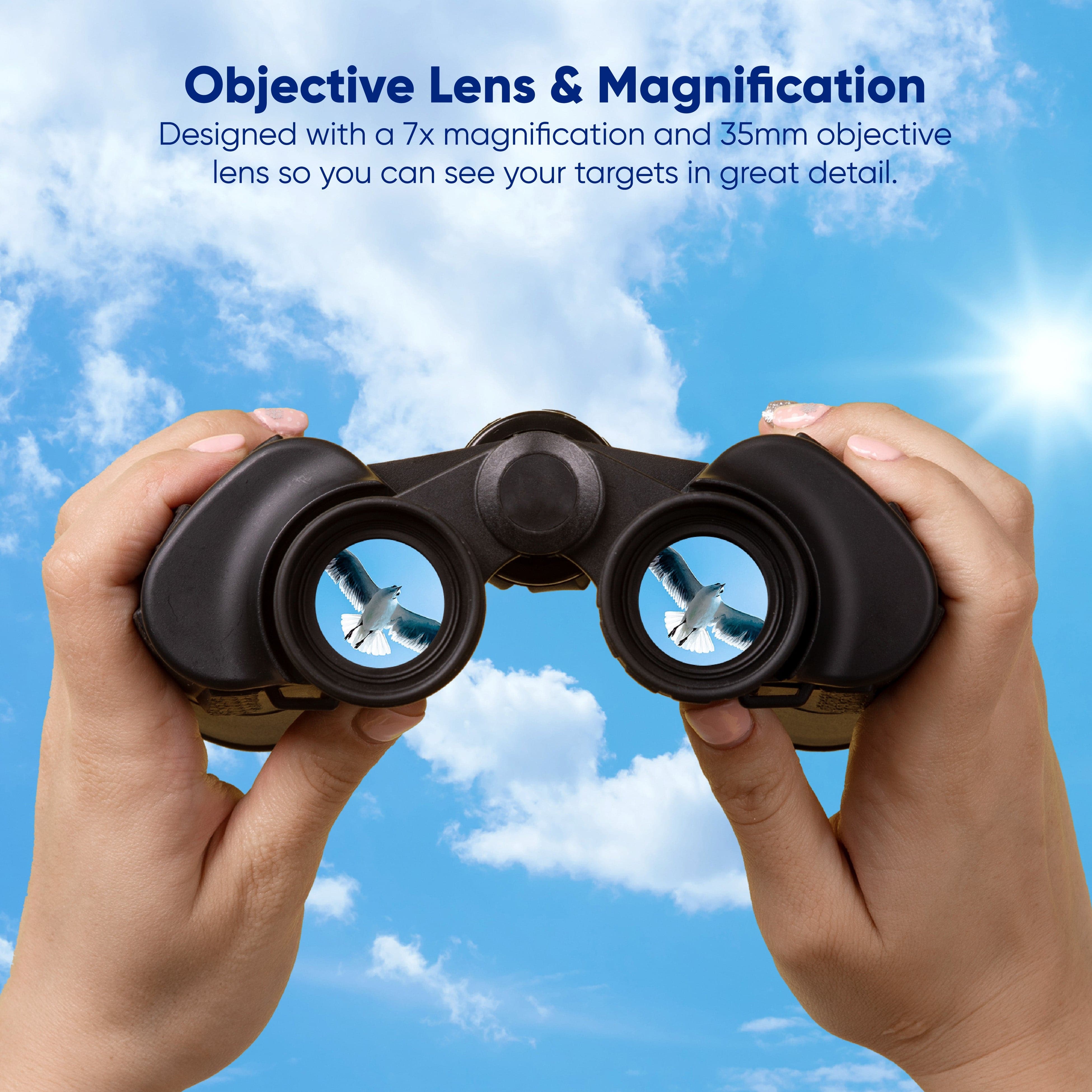 PRAKTICA Falcon 7x35mm Wide Angle Porro Prism Field Binoculars - Black