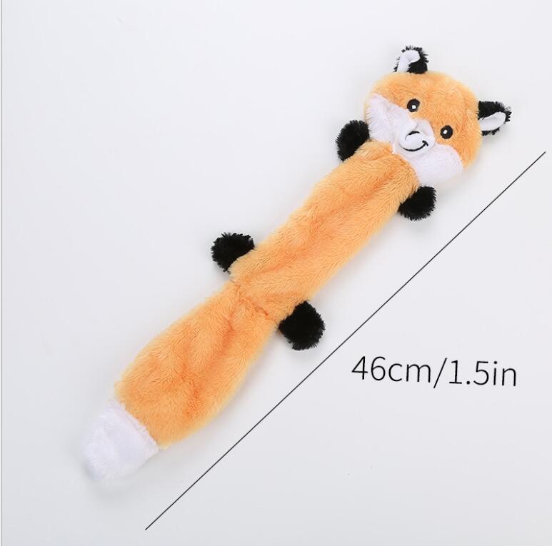 Peltz - Fox Raccoon Squirrel No Stuffing Squeaky Dog Toys, Unstuffed Chew Toy For Small & Medium Breeds Soft Plush Toys Flat No Stuffing Puppy