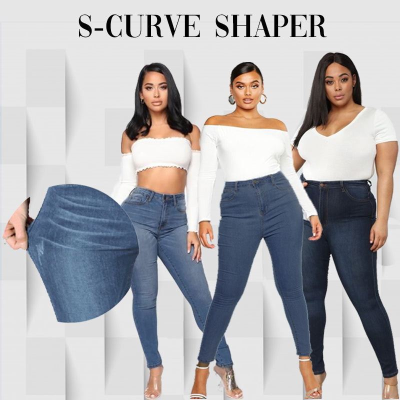 High Rise Waist Skinny Slim Fit Stretch Casual Basic Denim Pants With Faux Pockets