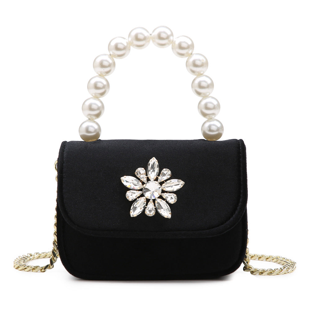 Women's Velvet Small Square Chain Shoulder Messenger Bag