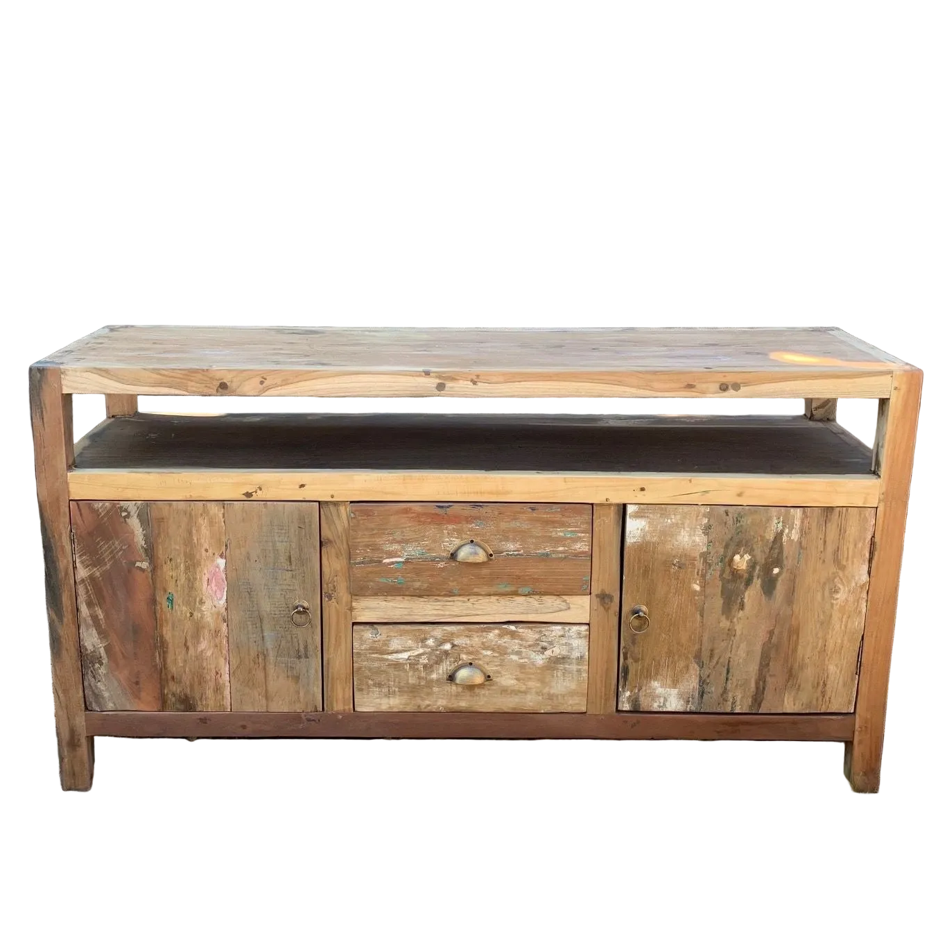 Recycled Teak Wood Large TV Stand 140x40x75cm
