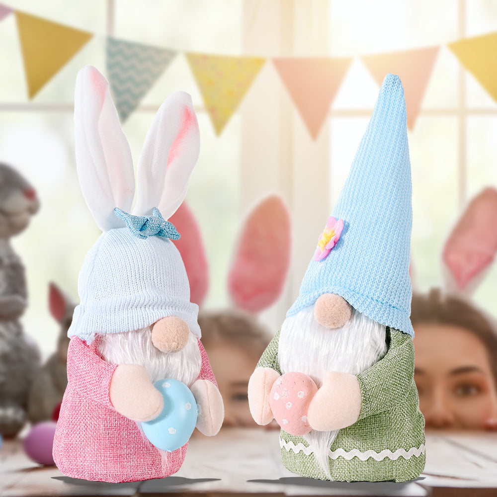 New Easter Decoration Creative Bunny Holding Egg Doll