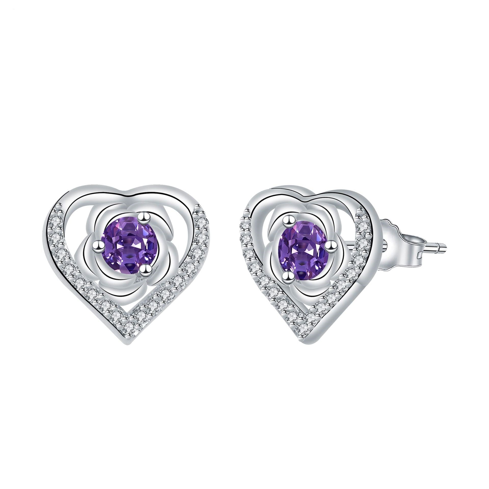 Love Heart Stud Earrings Temperament Valentine's Day Gift