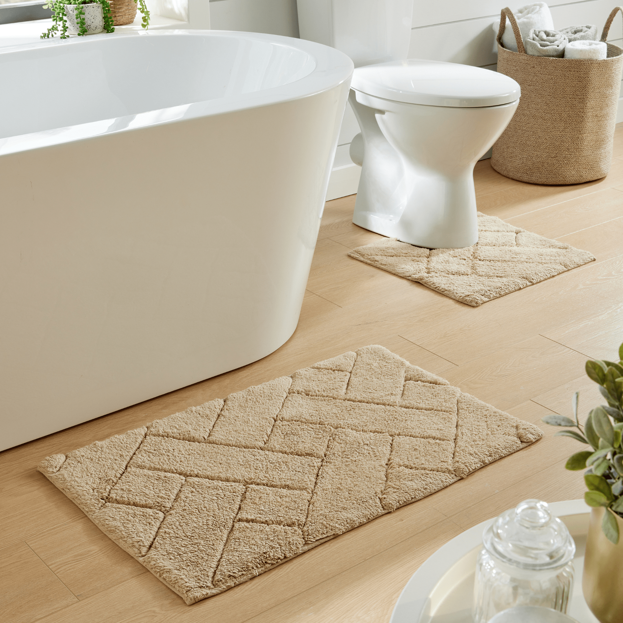 OLIVIA ROCCO Bali Bath Mat And Pedestal Set Luxurious Super Absorbent Easy Care Extra Soft Cotton Mats In Multiple Colours