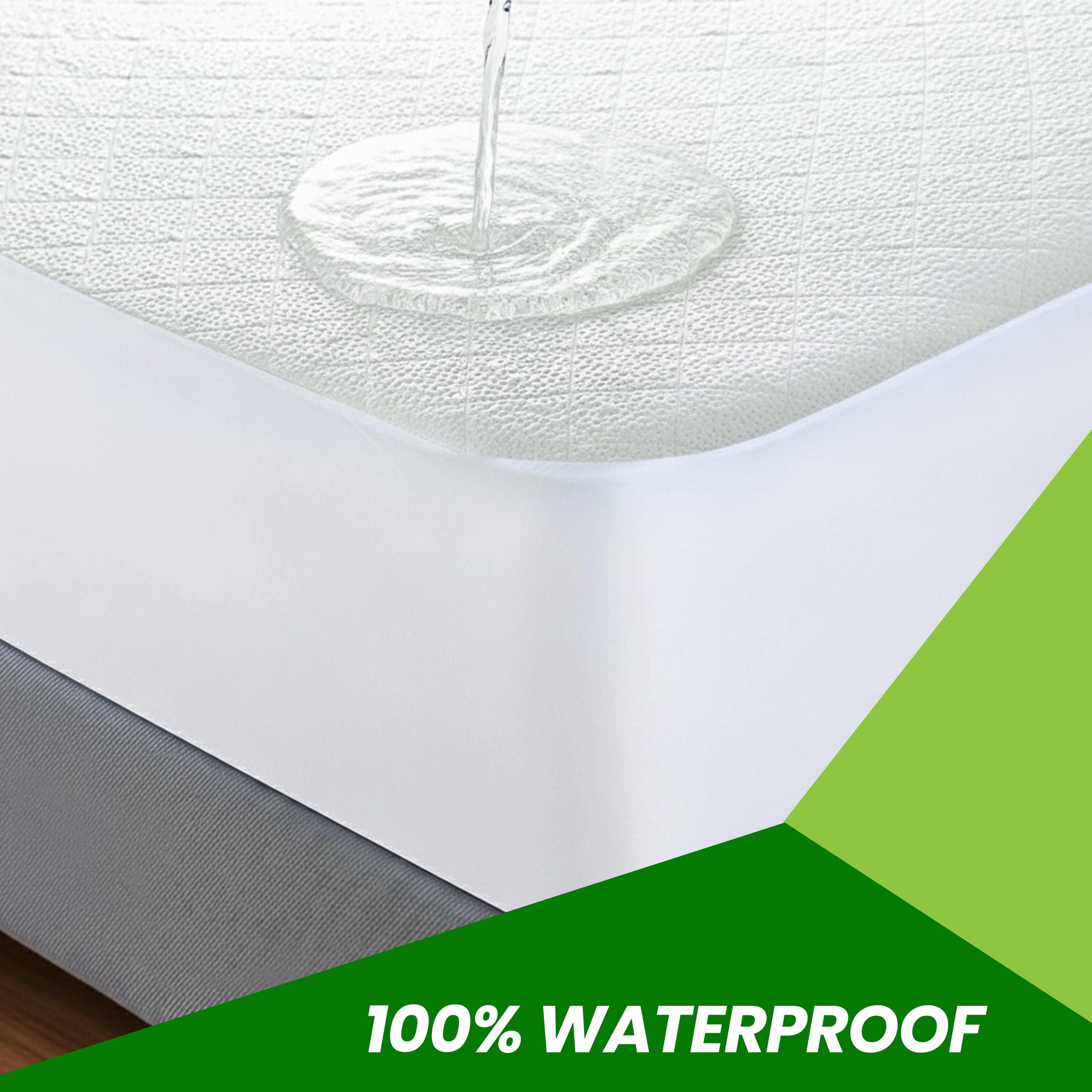 OLIVIA ROCCO Bamboo Quilted Waterproof Mattress Protector with Extra Deep Pocket Elastic Skirt Hypoallergenic Moisture Wicking