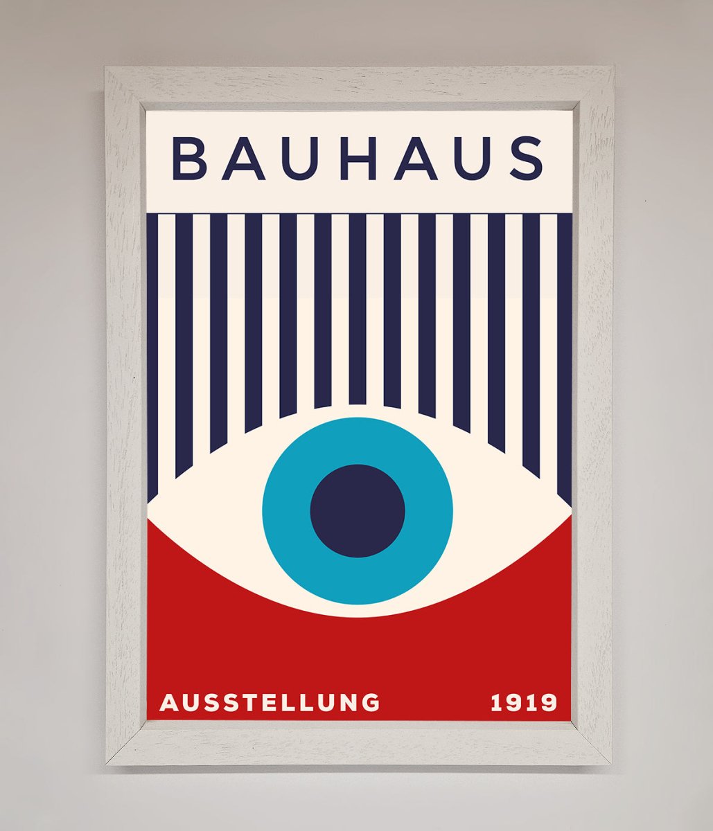 Bauhaus Red And Blue Eye Framed Wall Art - Zestio