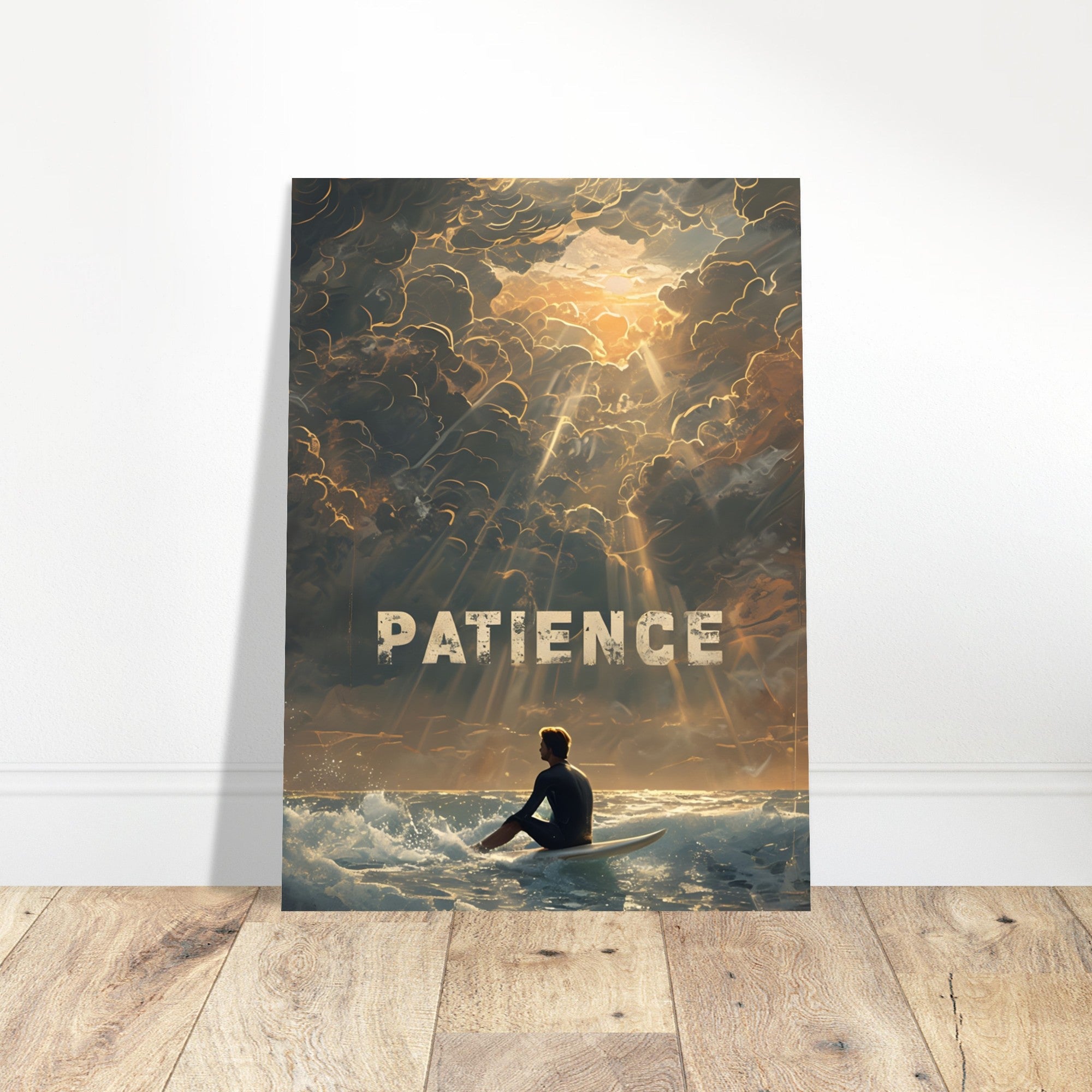 Patience Surfing Poster - Motivational Ocean Wall Art | Beach & Sea Lover Gift