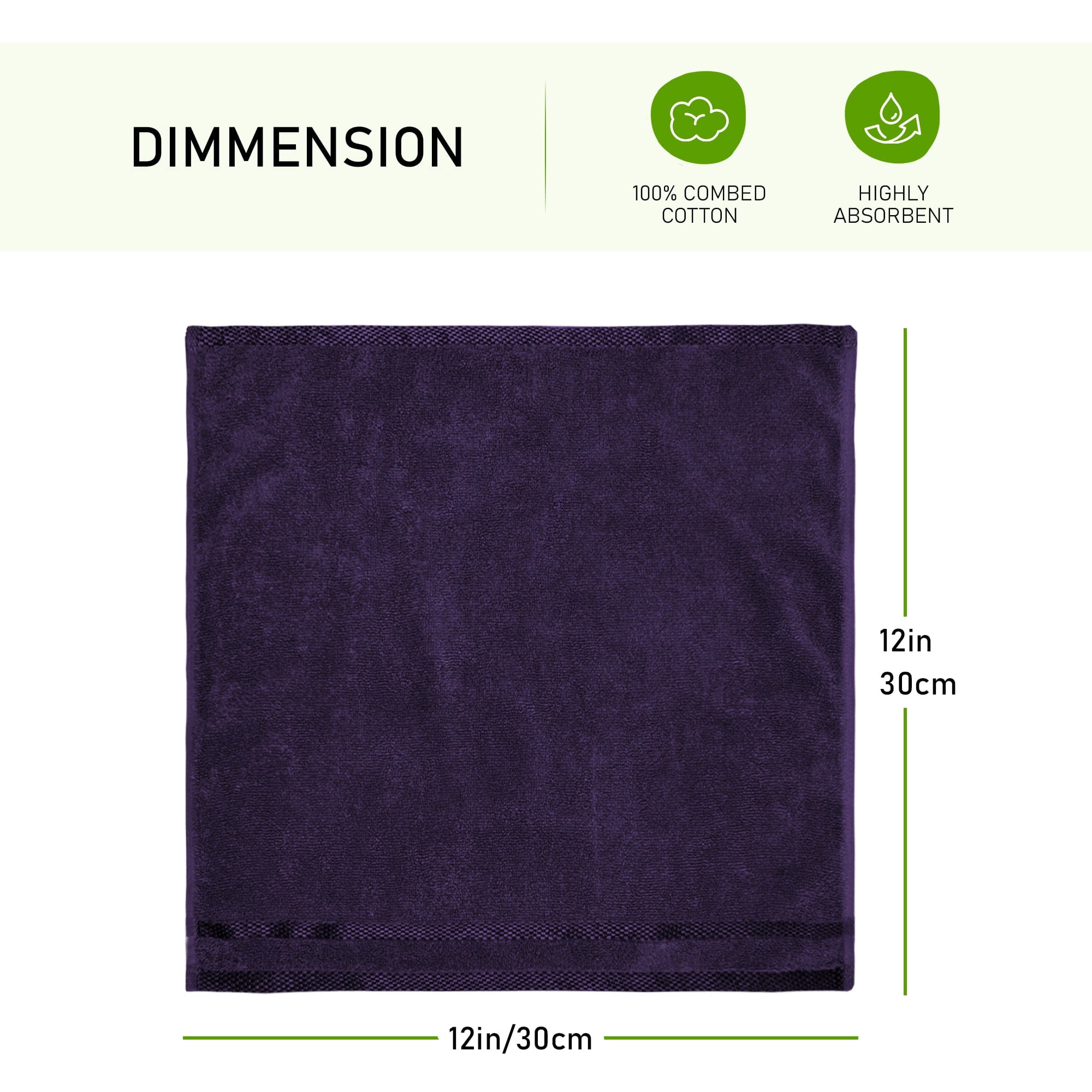 OLIVIA ROCCO Belmont Viscose Stripe Purple Towels 100 Percent Cotton Hotel Quality Super Absorbent 10 Piece Bale Set 4 Hand Towels 12 Face Cloths