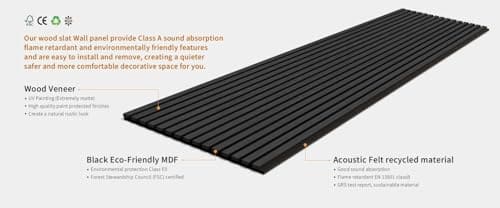 Black Oak Acoustic Wall Panels - Zestio