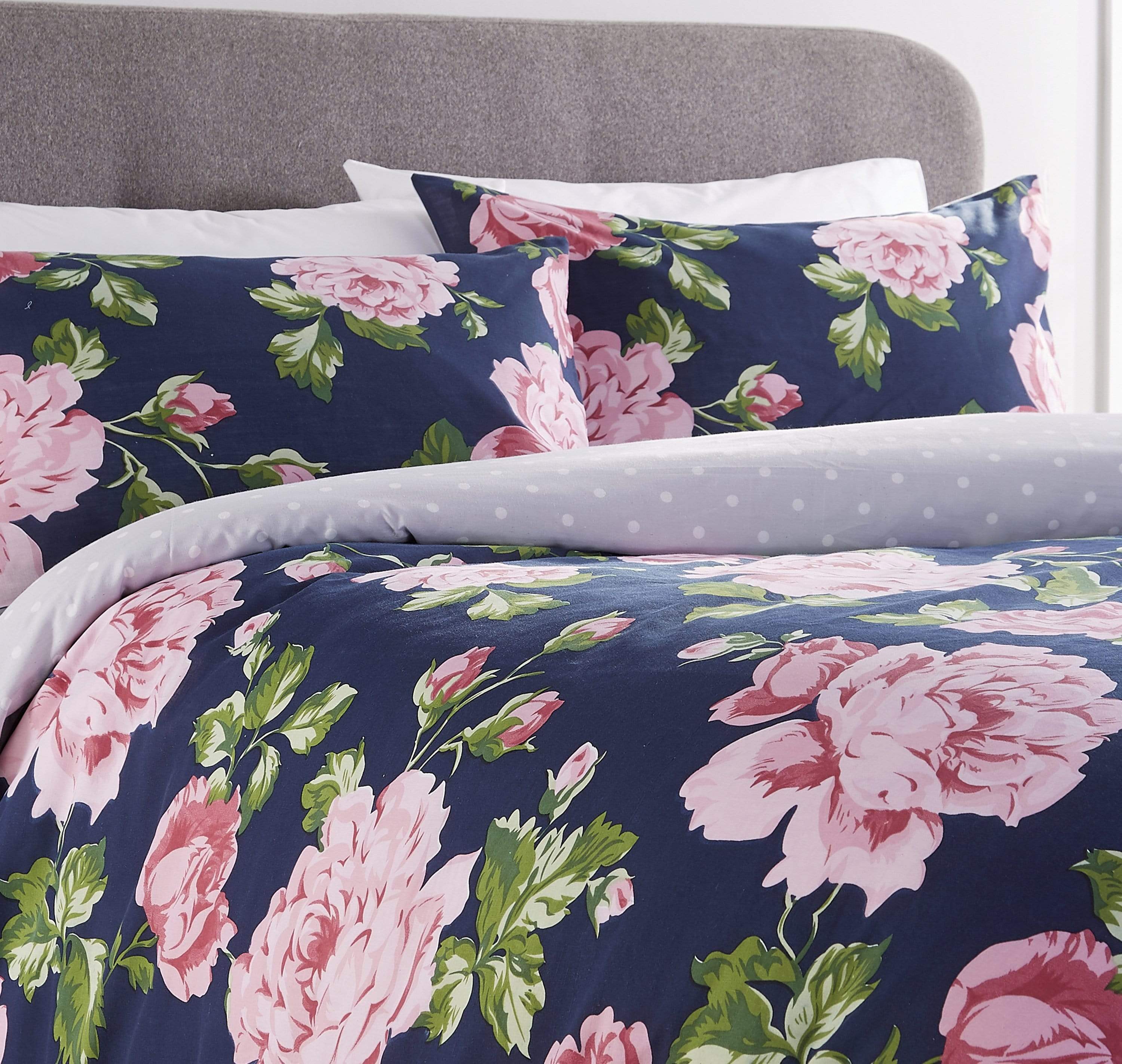 OLIVIA ROCCO Duvet Cover Set Bloom Reversible Polka Dot Cotton Rich in Vibrant Colours, Single, Double And King Sizes Machine Washable