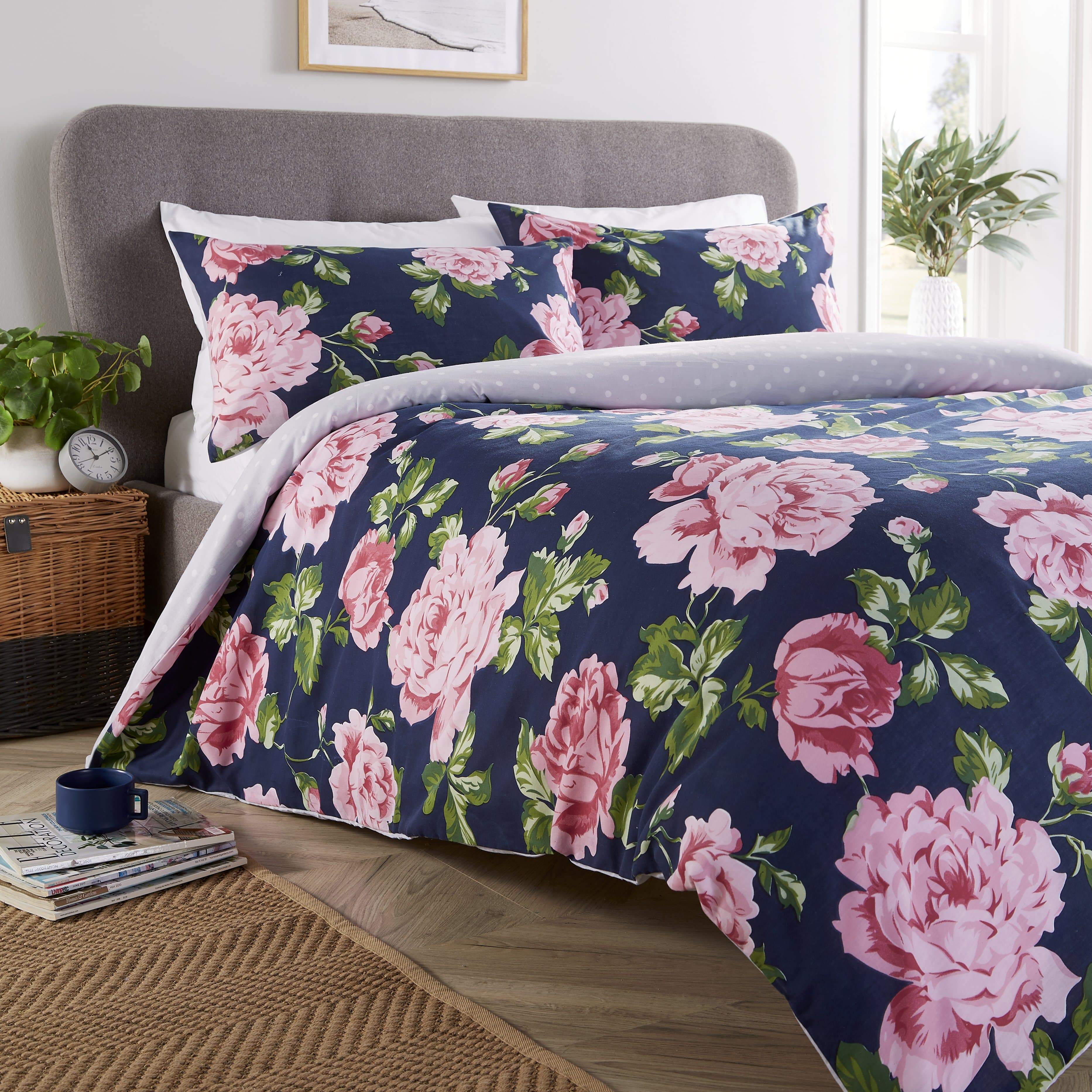 OLIVIA ROCCO Duvet Cover Set Bloom Reversible Polka Dot Cotton Rich in Vibrant Colours, Single, Double And King Sizes Machine Washable