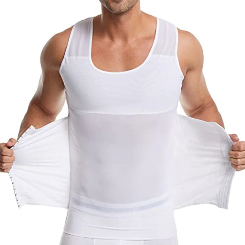 Men's Compression Shirt Slimming Body Shaper Vest - Enhance Fitness & Comfort with Stylish Design