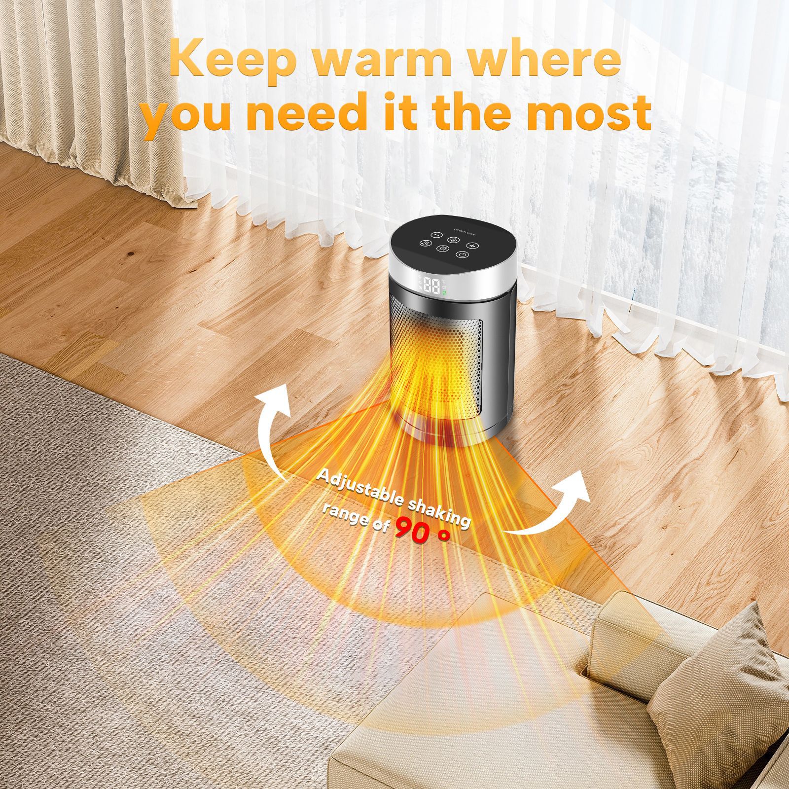 Warm Air Blower Household Touch Screen Remote Control Heater
