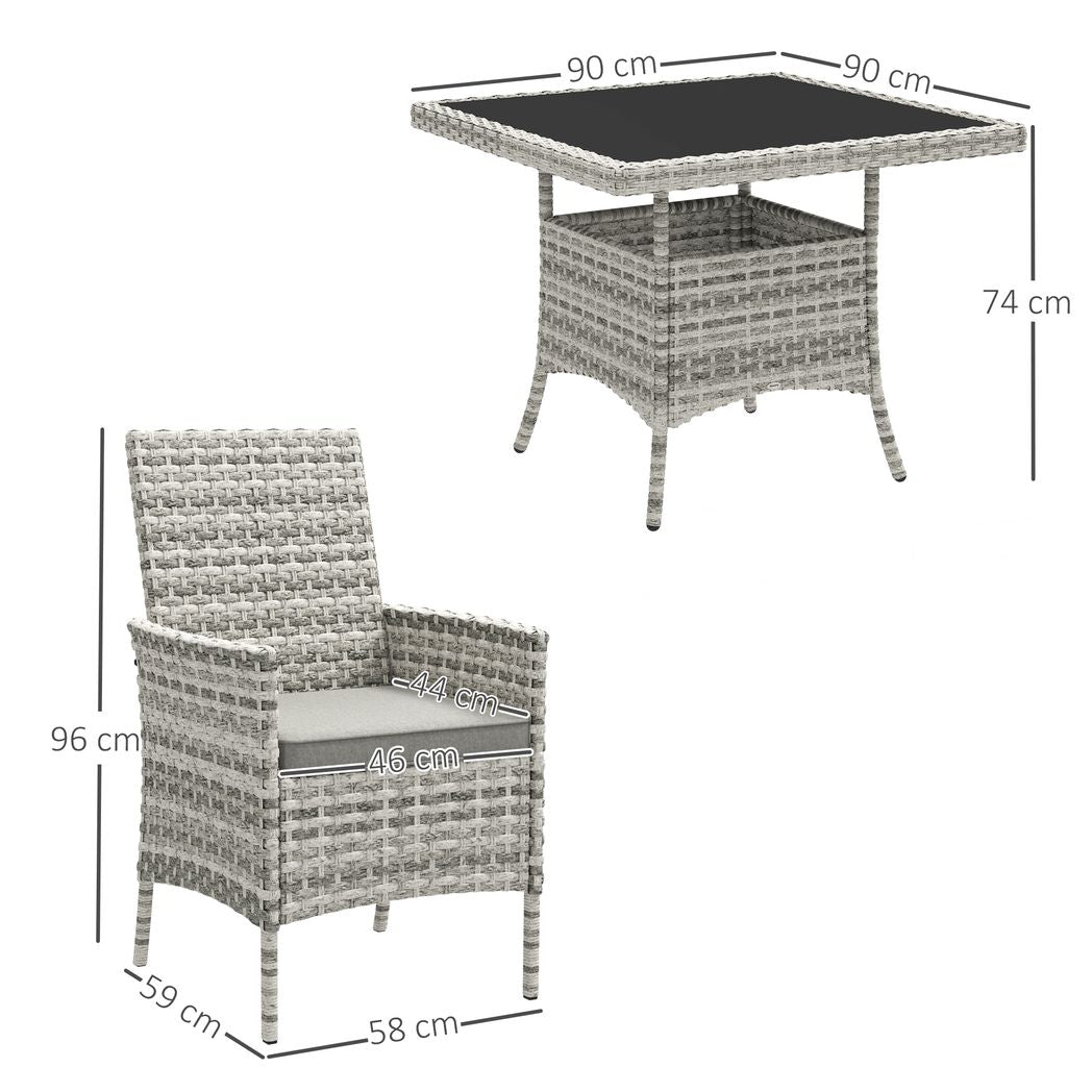 Outsunny 4 Seater Rattan Garden Furniture Set with Cushion
