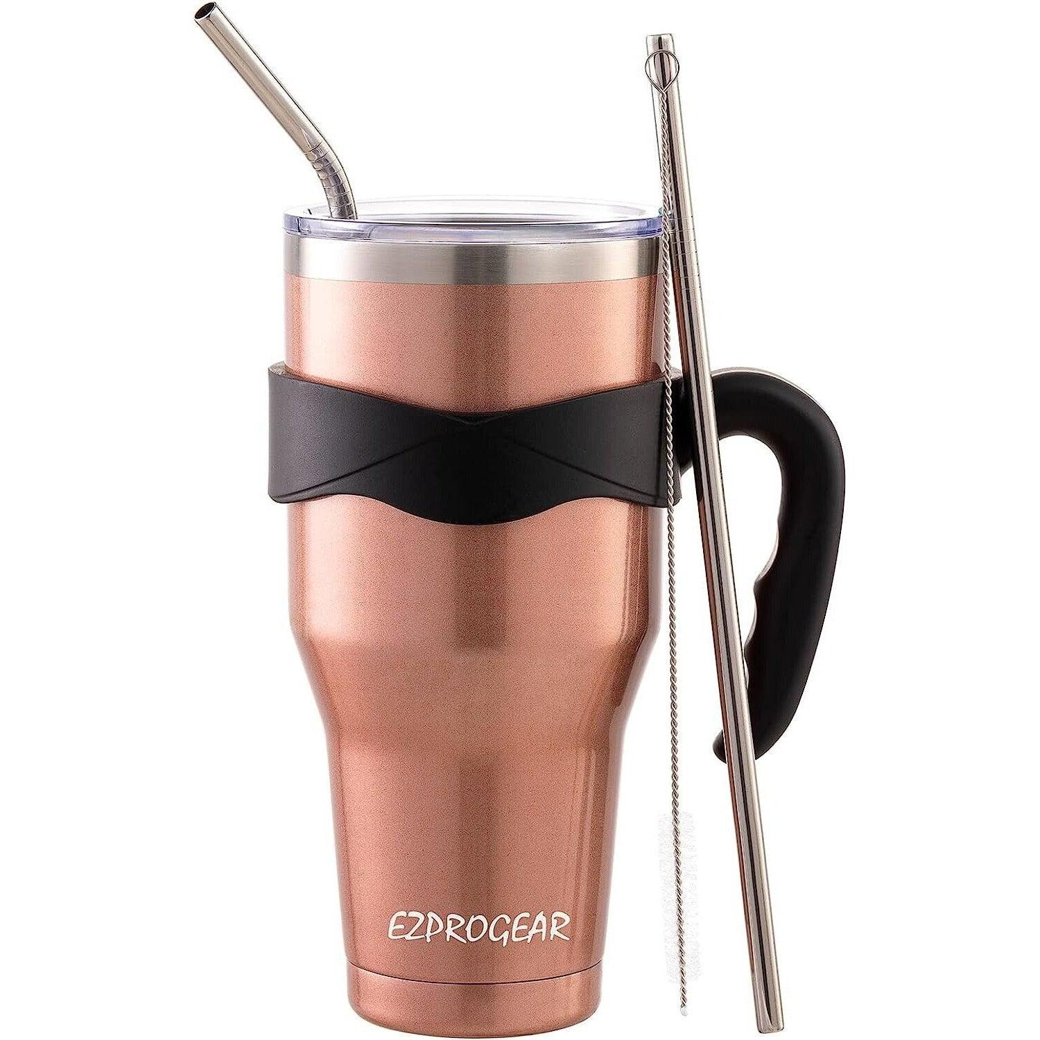40oz Stainless Steel Beer Tumbler Double Wall Vacuum Insulated with Straw Ezprogear
