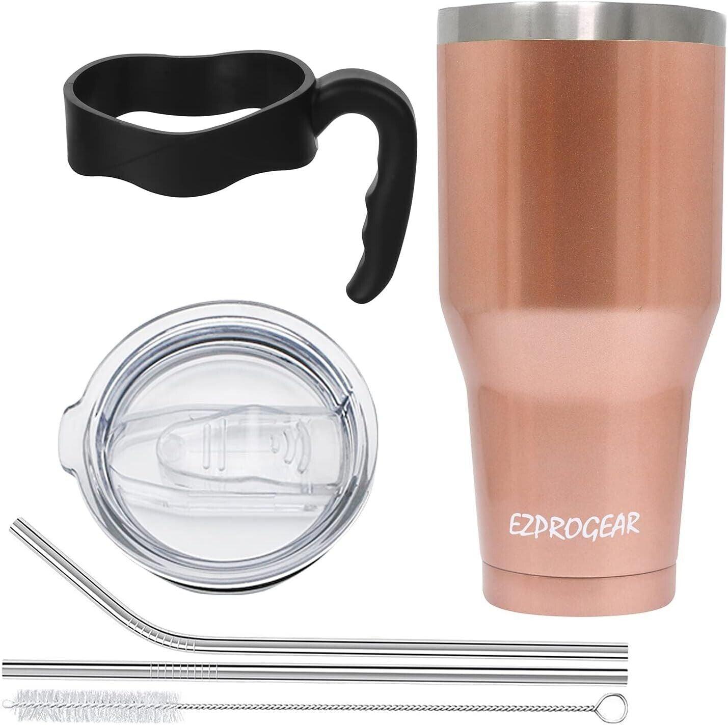 40oz Stainless Steel Beer Tumbler Double Wall Vacuum Insulated with Straw Ezprogear