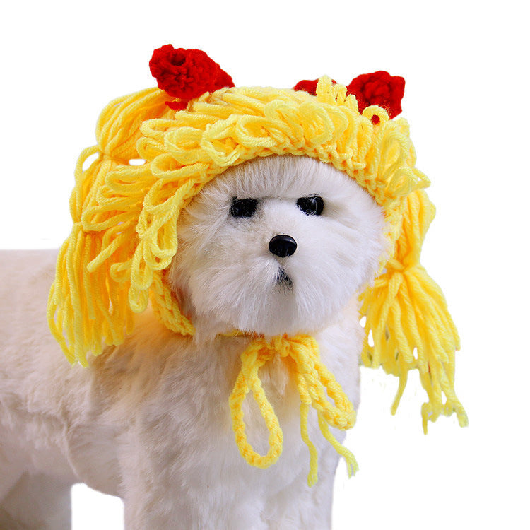 Pomeranian Teddy Dog Funny Cat Headgear