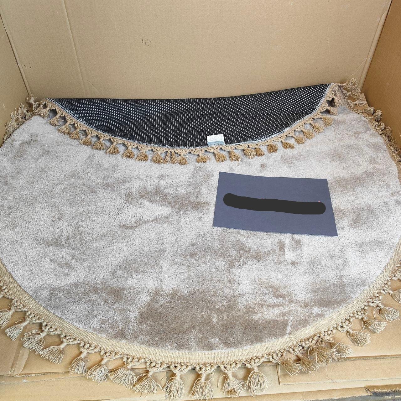 Circular Bedroom Rug Soft & Cozy 120cm - Fluffy, Anti-Slip, Beige