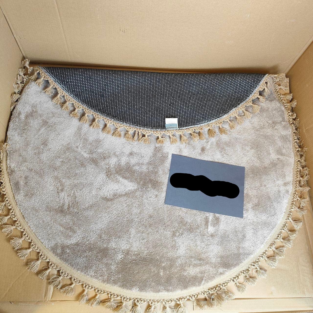 Circular Bedroom Rug Soft & Cozy 120cm - Fluffy, Anti-Slip, Beige