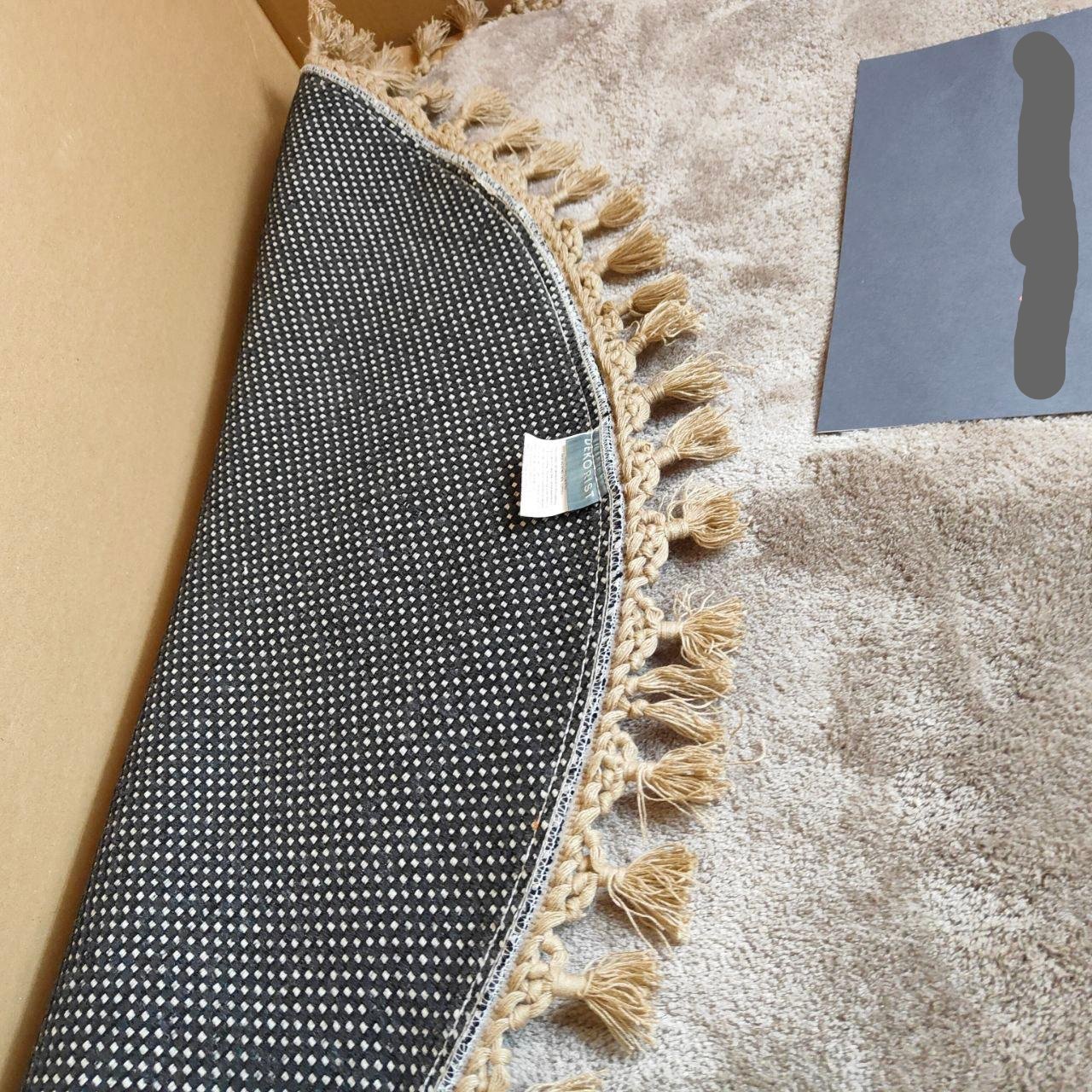 Circular Bedroom Rug Soft & Cozy 120cm - Fluffy, Anti-Slip, Beige